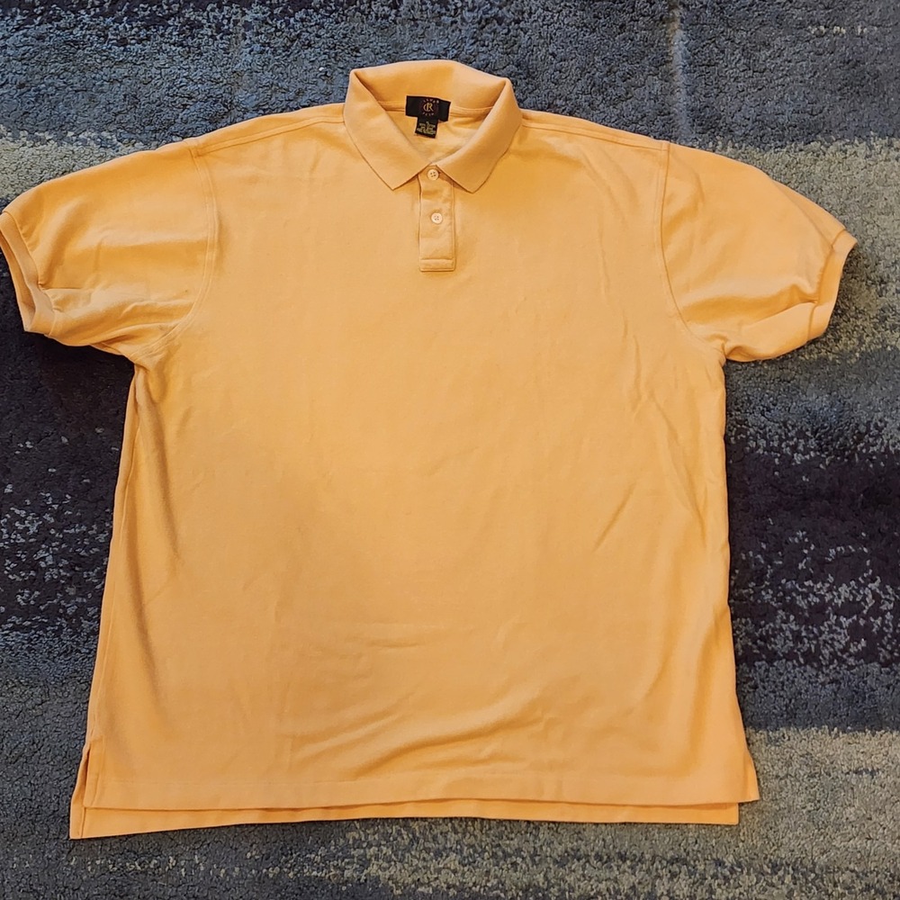 Club Room Performance Polo Mens XL Honeycomb Yellow Stretch Golf Casual Classic